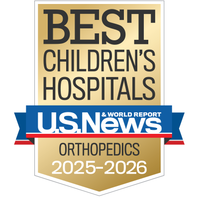 U.S. News & World Report Best Children's Hospitals Orthopedics 2024-25 badge