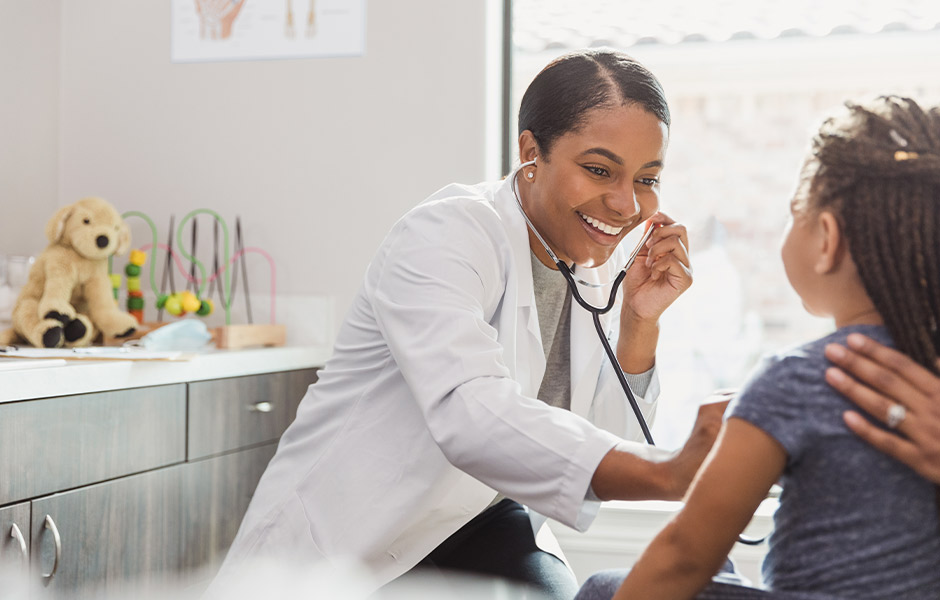 African American provider with patient