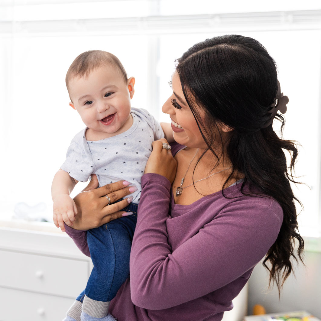 Mom holding her baby