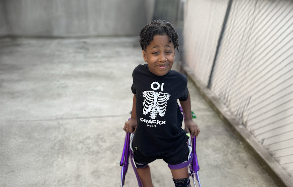 Aaron a child with Osteogenesis Imperfecta